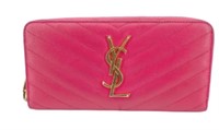 YVES Saint Laurent Pink Long Zip Wallet