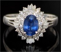Platinum 1.44 ct Natural Sapphire & Diamond Ring