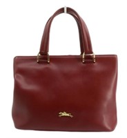 Longchamp Leather Maroon 2WAY Handbag