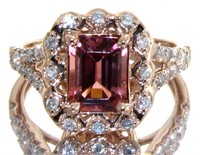 14k Rose Gold 2.06 ct Tourmaline & Diamond Ring