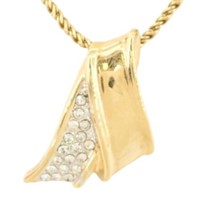 Yves Saint Laurent Gold Tone Rhinetone Necklace