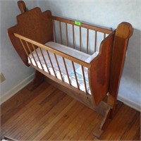 WOODEN SWINGING BABY CRADLE  ***FOR DISPLAY ONLY**