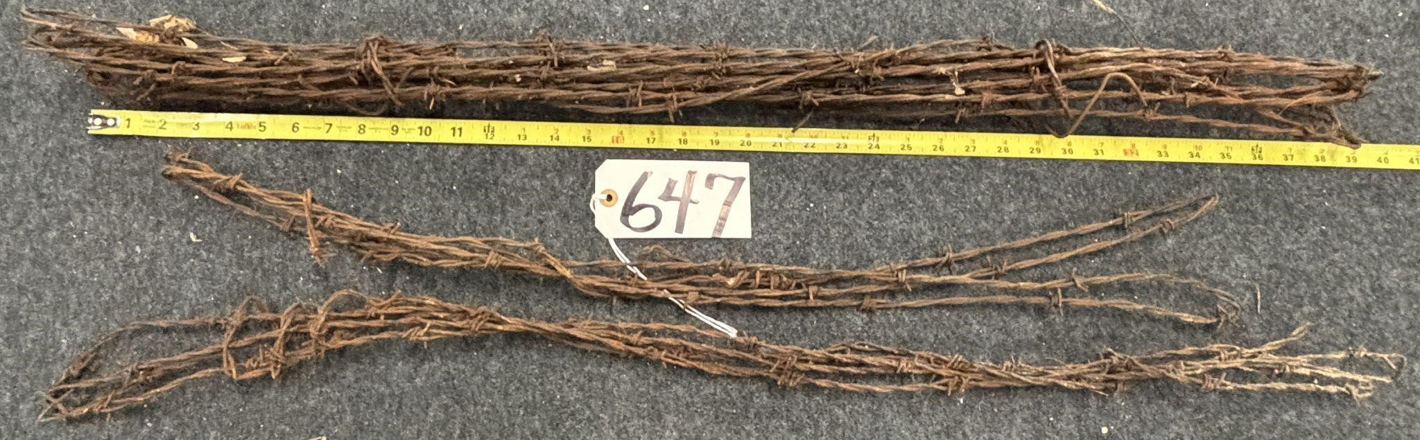 3 Bundles of Vintage Barbed Wire