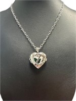 Natural Black Diamond "Z" Initial Locket Necklace