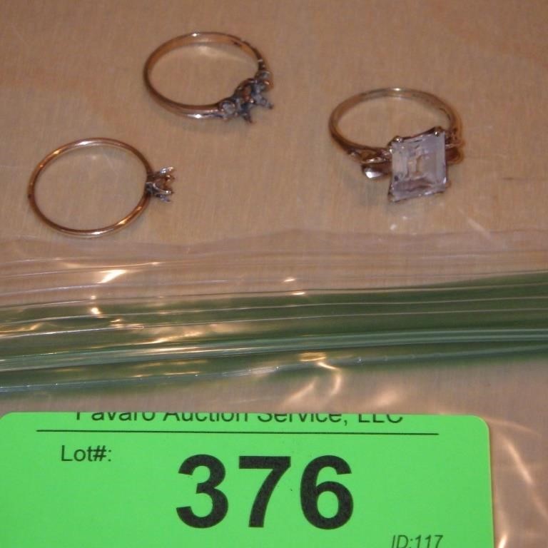 (2) RINGS MARKED 10K , (1) UNMARKED RING