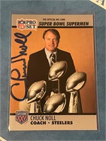 Chuck Noll signed autographed football card 1990