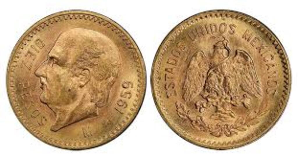1917-1959 Mexico Gold 10 Peso Coin