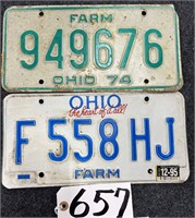 2 Ohio Farm License Plates