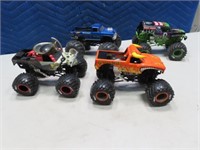 (4) 8" Monster Truck Toy Collectibles