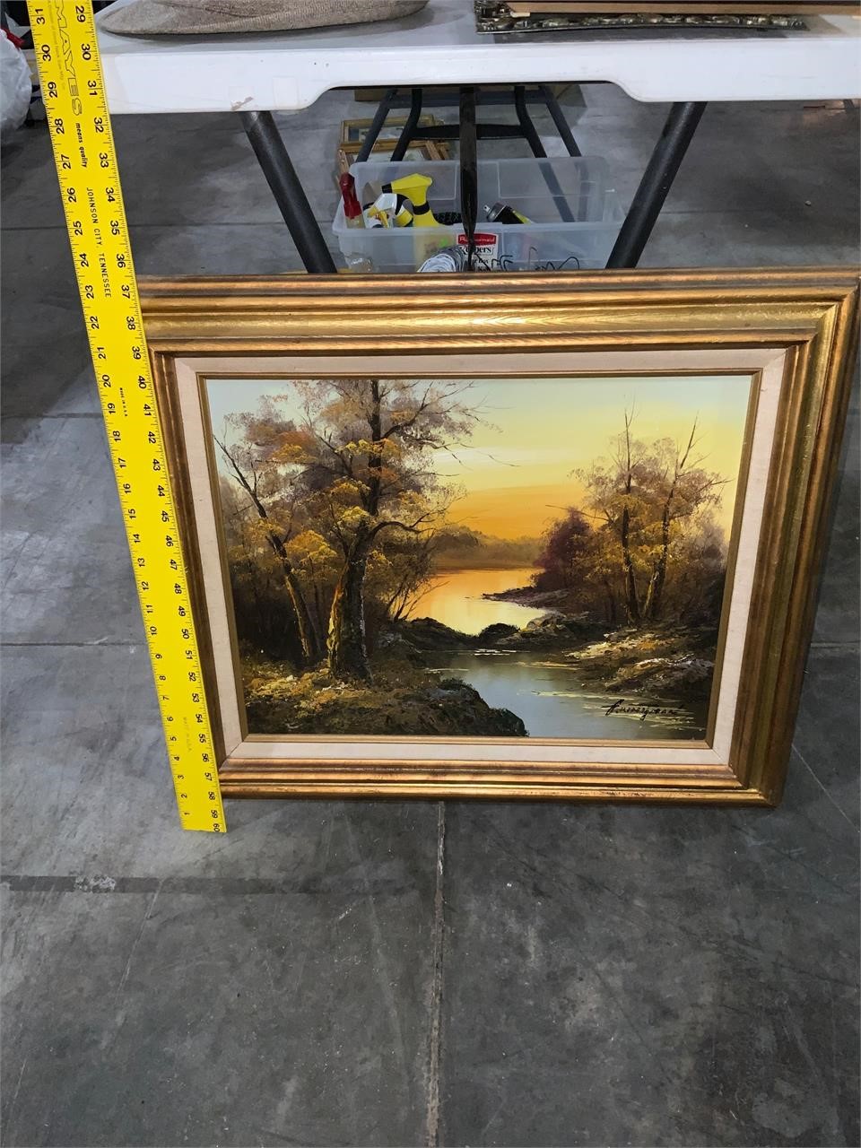OIL ON CANVAS vintage framed art