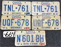 5 Ohio License Plates