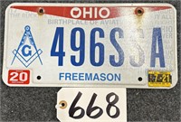 Ohio Freemason License Plate