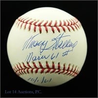 Tracy Stallard Maris 61st 10/1/61 Signed Baseball