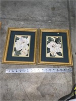 lot of 2 more magnolia framed wall art decor