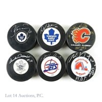 Signed HoF Hockey Pucks - Canadian Teams (6)