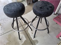 2 vintage black bar stools
