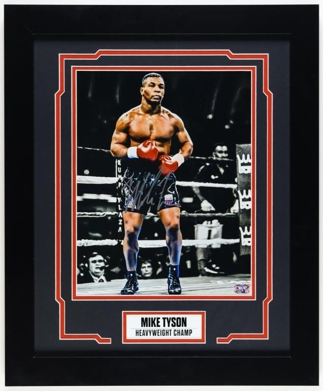 Autographed Mike Tyson Photo Display