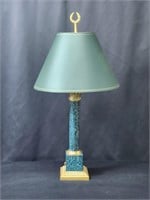 GREEN FAUX MARBLE METAL LAMP