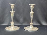 PAIR OF SILVER PLATED CANDLESTICK HOLDERS