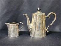EPBM TEAPOT AND CREAMER DISH MADE IN ENGLAND