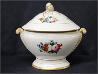 VINTAGE PORCELAIN TUREEN WITH FLOWERS