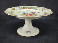SCHUMANN DRESDEN PORCELAIN RETICULATED COMPOTE