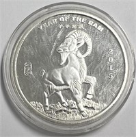 2015 Year of the Ram 1 Ounce .999 Fine Silver