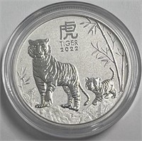 2022 Australia Tiger 1/2 Ounce 999.9 Fine Silver