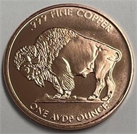 Buffalo Round One Ounce .999 Pure Copper