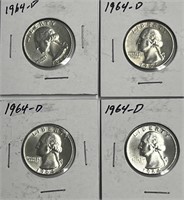 1964-4 Washington Quarter 90% Silver Content