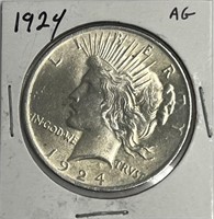 1924 Peace Silver Dollar AG