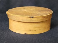 WOODEN OVAL BOX WITH LID