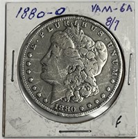 Morgan Silver Dollar 1880-O VAM-6A 8/7