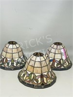 3 lead glass lamp shades - 5.5" x 8.5" wide