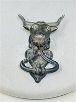 cast metal Bull head door knocker - 7.5"
