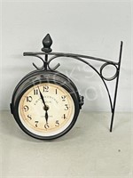 vintage look quartz clock w/ wall bracket