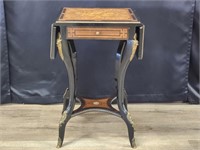 ANTIQUE MARQUETRY DROP-SIDE TABLE