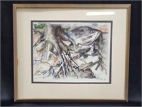 FRAMED & MATTED WATERCOLOR PAINTING (SIGNED)