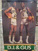 Vintage Seattle SuperSonics poster 22"x36" with