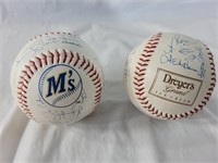 2 Mariners Facsmile Autograph/Printed Baseballs