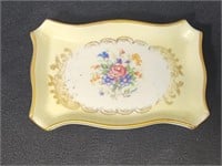 FLOWER TRINKET DISH HAND PAINTED MADE IN FRANCE