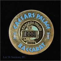 Caesars Palace $1,000 10k Gold Baccarat Chip Token