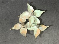 NATURE'S CREATIONS PATINAED METAL FLOWER PIN
