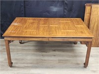 VINTAGE MING STYLE WOODEN DINING TABLE WITH (2) ..