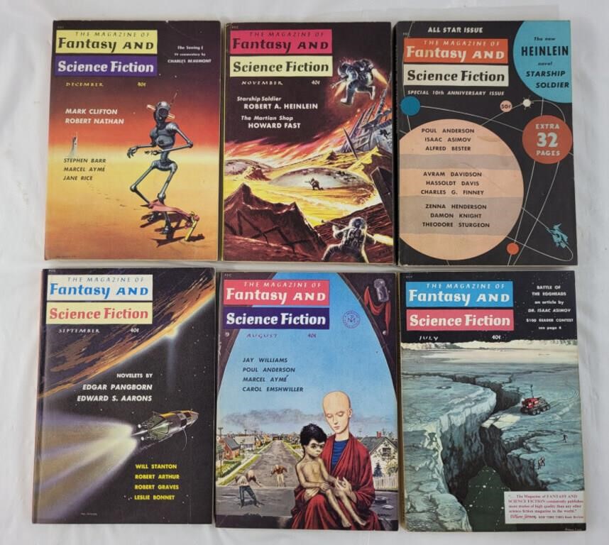 (6) Vintage Fantasy and Science Fiction books