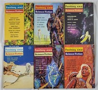 1961 Fantasy and Science Fiction books, lot of 6
