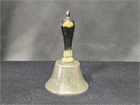 VINTAGE SILVERPLATE DINNER BELL WITH WOOD HANDLE