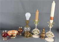 Vinatge Home Decor - Candlesticks, Lamp Assortment