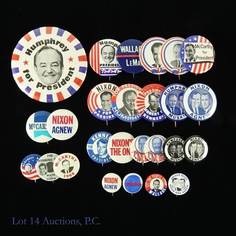 1968 Presidential Campaign Buttons (26)