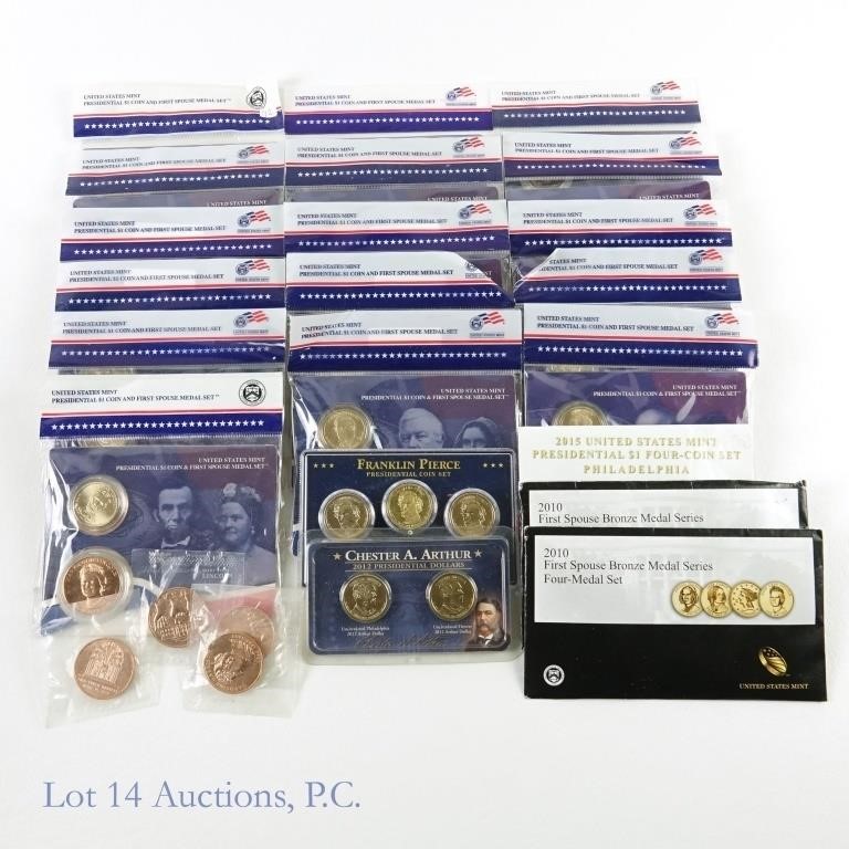 Presidential $1 Coin & 1st Spouse Medal Sets